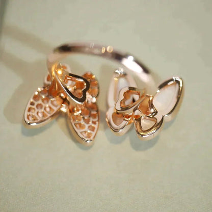 [Kismet Jewels ]TWIN BUTTERFLY DIAMOND MOP RING