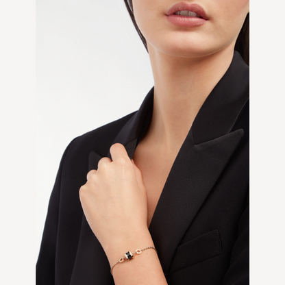 [Kismet Jewels ]ZERO 1 SOFT PINK GOLD AND BLACK CERAMIC BRACELET