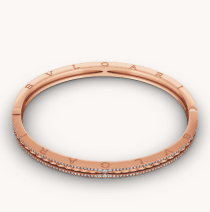 [Kismet Jewels ]ZERO 1 SPIRAL AND PAVED DIAMOND PINK GOLD BRACELET
