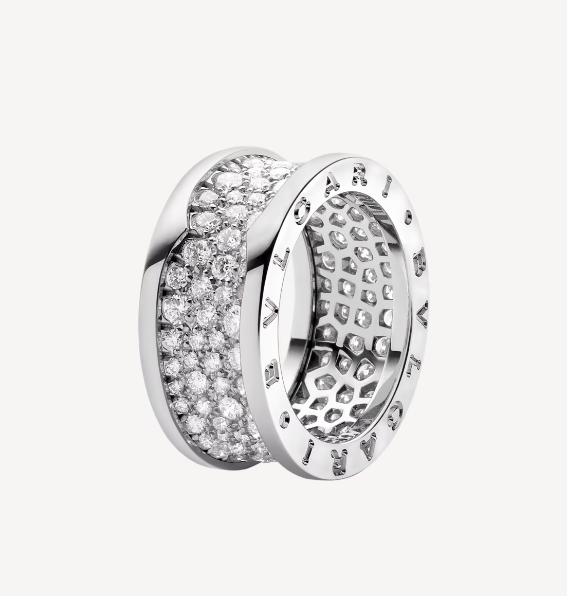 [Kismet Jewels ]ZERO 1 WITH PAVED DIAMONDS ON THE SPIRAL RING