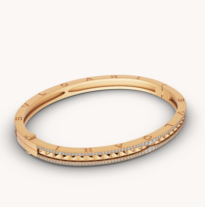 [Kismet Jewels ]ZERO 1 SPIRAL AND PAVED DIAMOND GOLD BRACELET