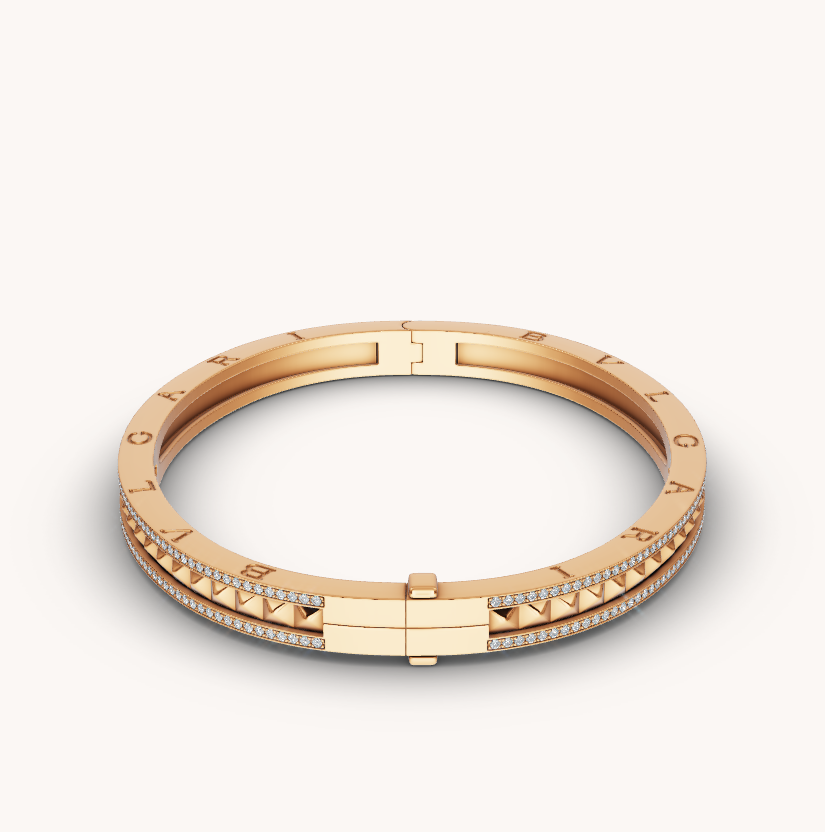 [Kismet Jewels ]ZERO 1 SPIRAL AND PAVED DIAMOND GOLD BRACELET