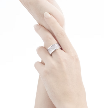 [Kismet Jewels ]ZERO 1 WITH PAVED DIAMONDS ON THE SPIRAL RING