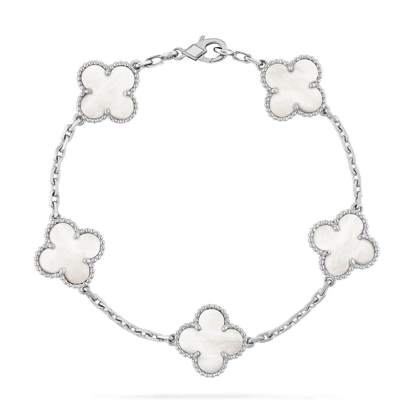 [Kismet Jewels ]CLOVER SILVER MOP 5 MOTIF BRACELET
