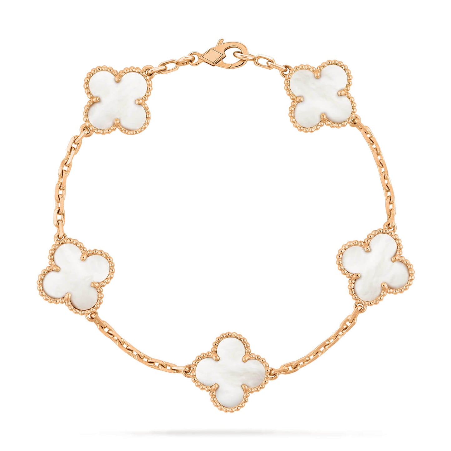 [Kismet Jewels ]CLOVER  5 MOTIF WHITE MOP BRACELET