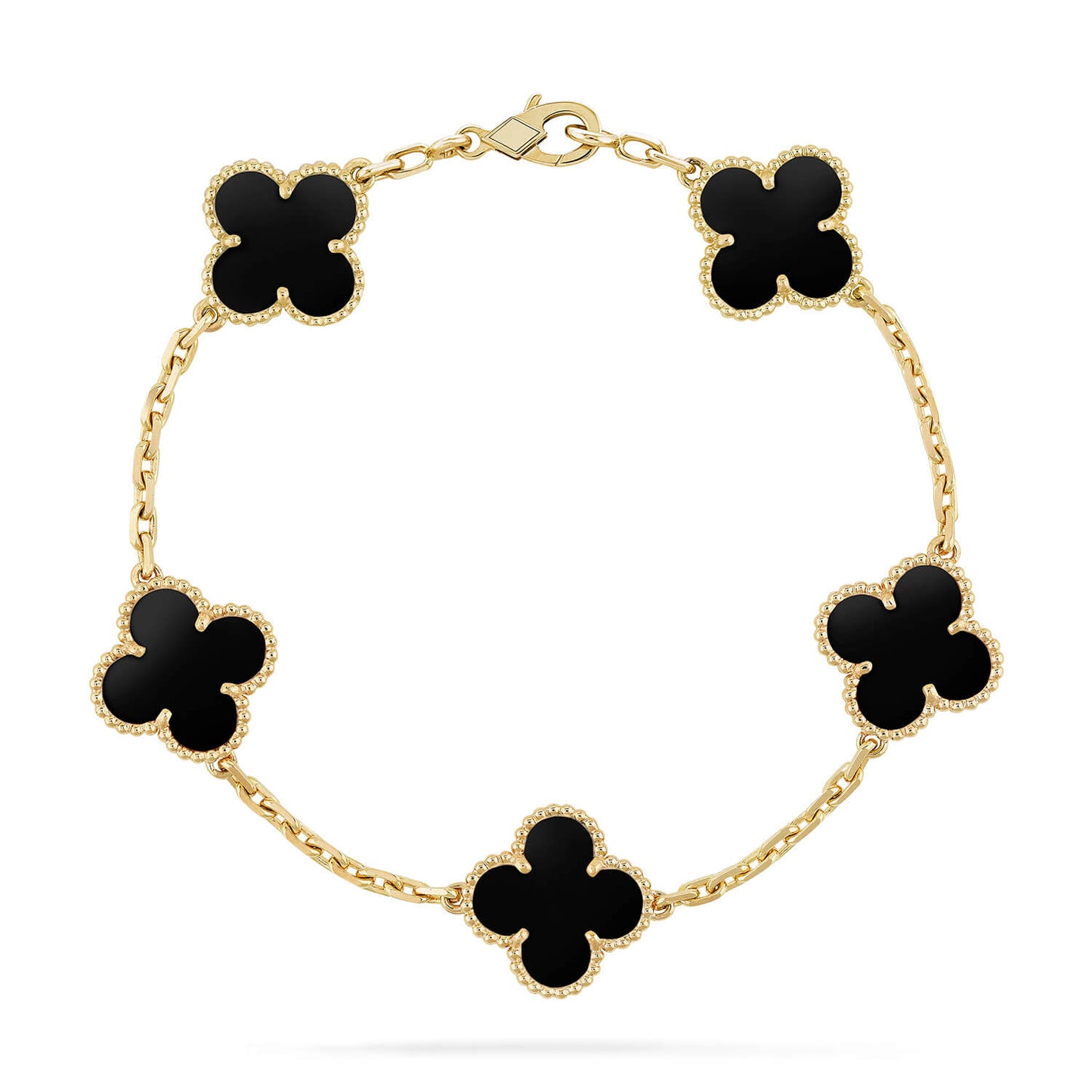 [Kismet Jewels ]CLOVER  5 MOTIFS BLACK ONYX BRACELET