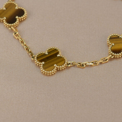 [Kismet Jewels ]CLOVER  5 MOTIFS TIGER EYE BRACELET