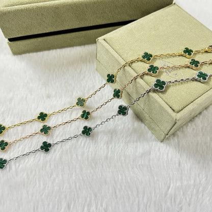 [Kismet Jewels ]CLOVER 6 MOTIF MALACHITE BRACELET