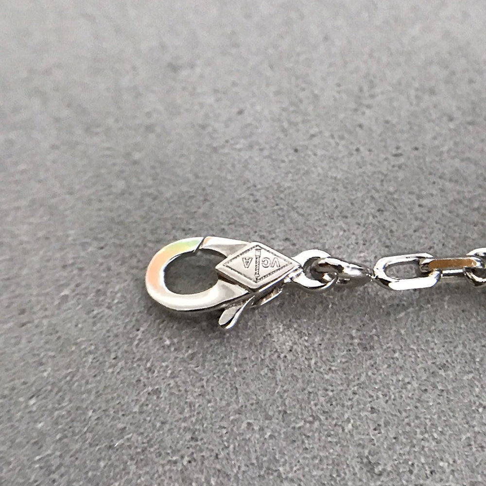 [Kismet Jewels ]CLOVER 5 MOTIF ONYXS DIAMOND BRACELET SILVER