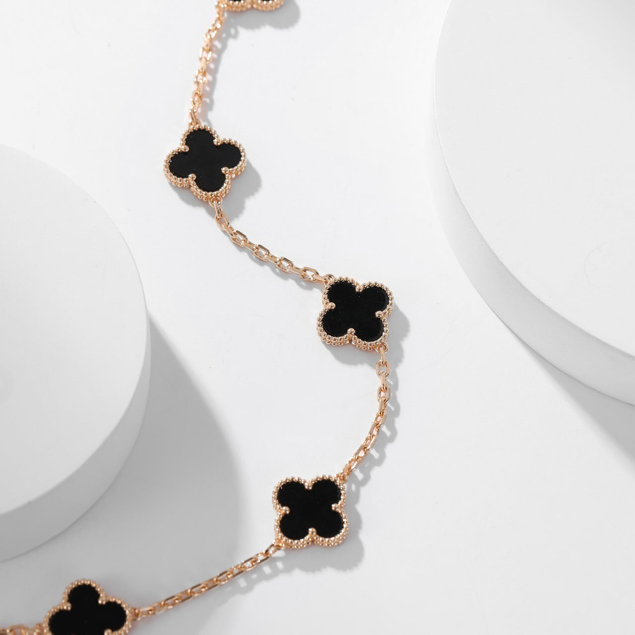 [Kismet Jewels ]CLOVER 10 MOTIFS ONYX NECKLACE