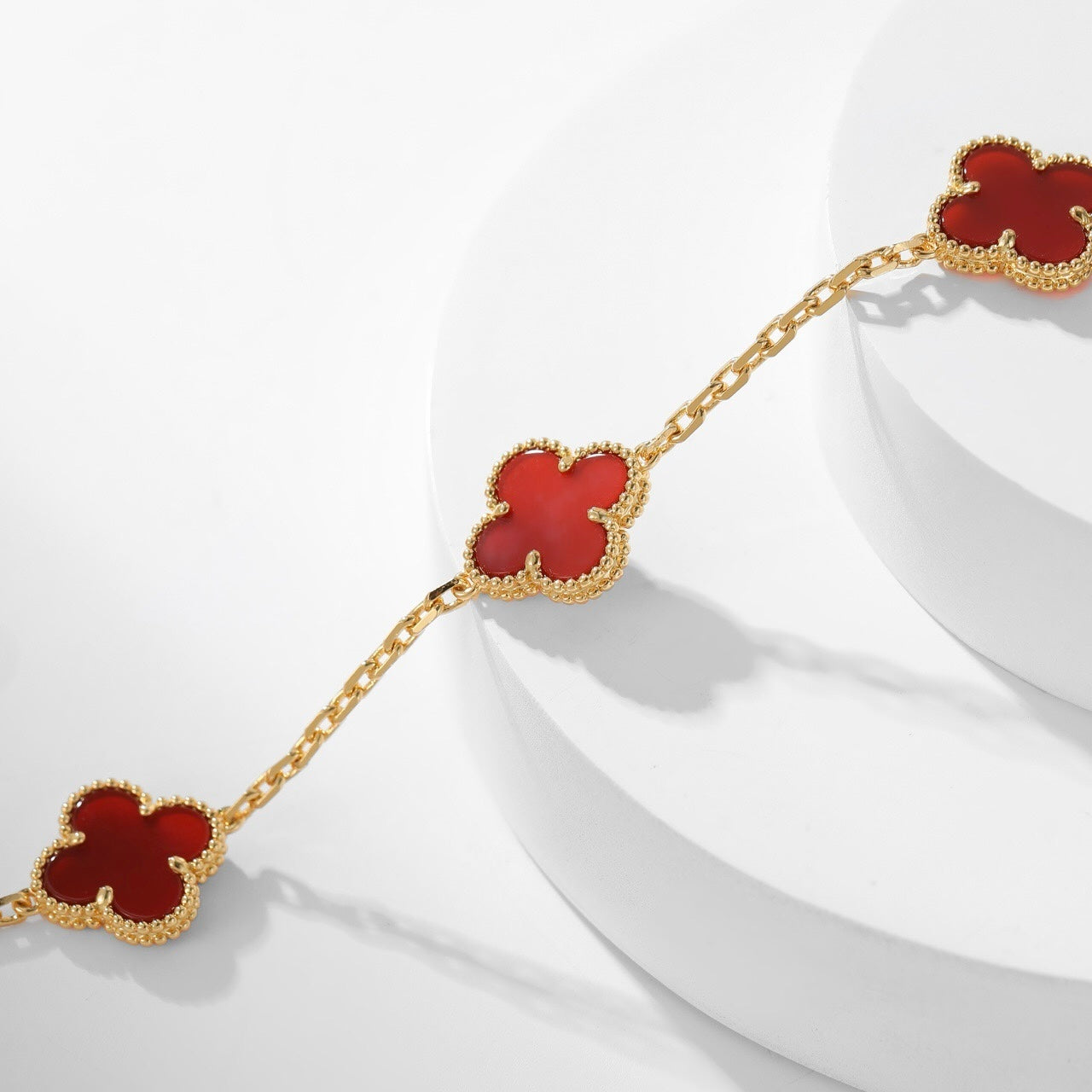 [Kismet Jewels ]CLOVER 10 MOTIFS CARNELIAN NECKLACE