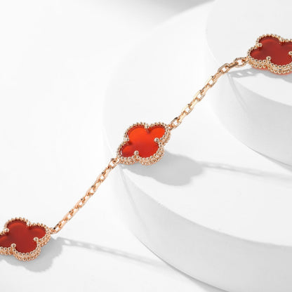 [Kismet Jewels ]CLOVER 10 MOTIFS CARNELIAN NECKLACE