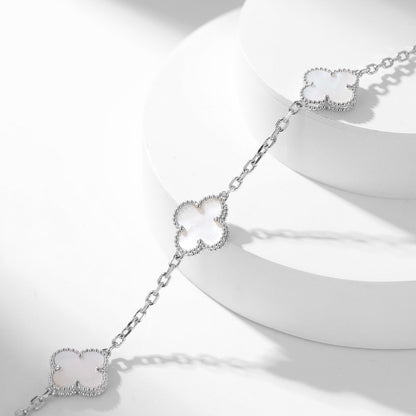 [Kismet Jewels ]CLOVER 10 MOTIFS WHITE MOTHER OF PEARL NECKLACE