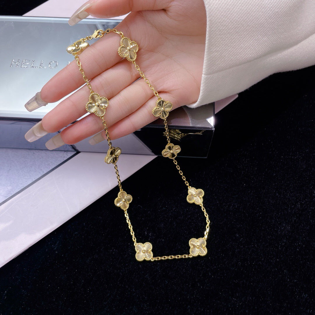 [Kismet Jewels ]CLOVER 10 MOTIFS LASER NECKLACE