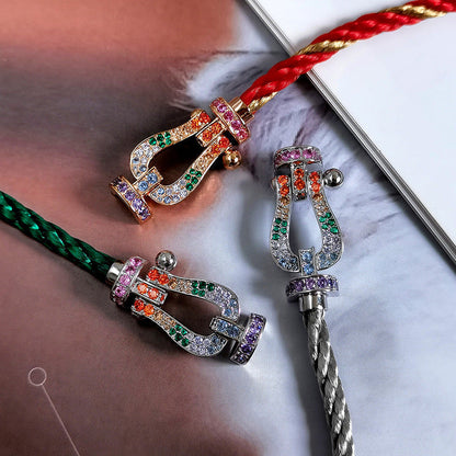 [Kismet Jewels ]FORC LARGE HORSESHOE  COLORED DIAMOND BRACELET SILVER