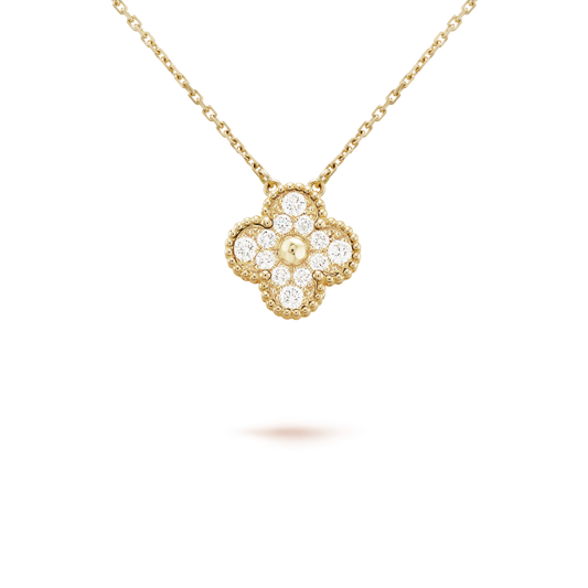 [Kismet Jewels ]CLOVER 15MM DIAMOND SINGLE FLOWER NECKLACE