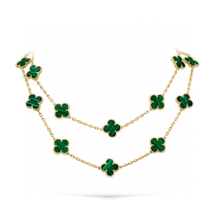 [Kismet Jewels ]CLOVER 20 MOTIFS MALACHITE GOLD