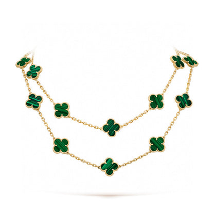 [Kismet Jewels ]CLOVER 20 MOTIFS MALACHITE GOLD