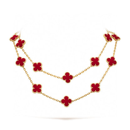 [Kismet Jewels ]CLOVER 20 MOTIFS CARNELIAN NECKLACE