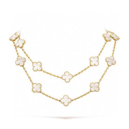 [Kismet Jewels ]CLOVER 20 MOTIFS WHITE MOP NECKLACE