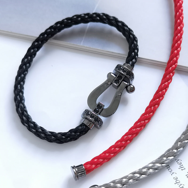 [Kismet Jewels ]FORCE LARGE SERIES HORSESHOE BLACK SAMURAI BRACELET