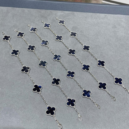 [Kismet Jewels ]CLOVER 5 MOTIF PIETERSITE SILVER BRACELET