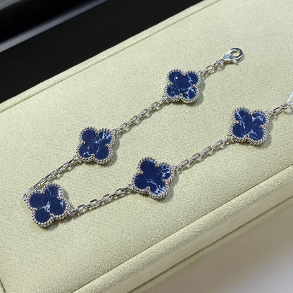 [Kismet Jewels ]CLOVER 5 MOTIF PIETERSITE SILVER BRACELET