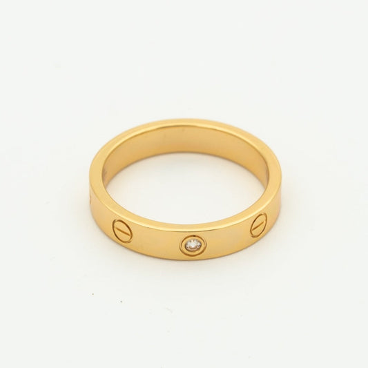 [Kismet Jewels ]LOVE RING 4MM 1 DIAMOND PINK GOLD