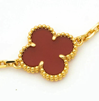 [Kismet Jewels ]CLOVER  5 MOTIFS CARNELIAN GOLD BRACELET