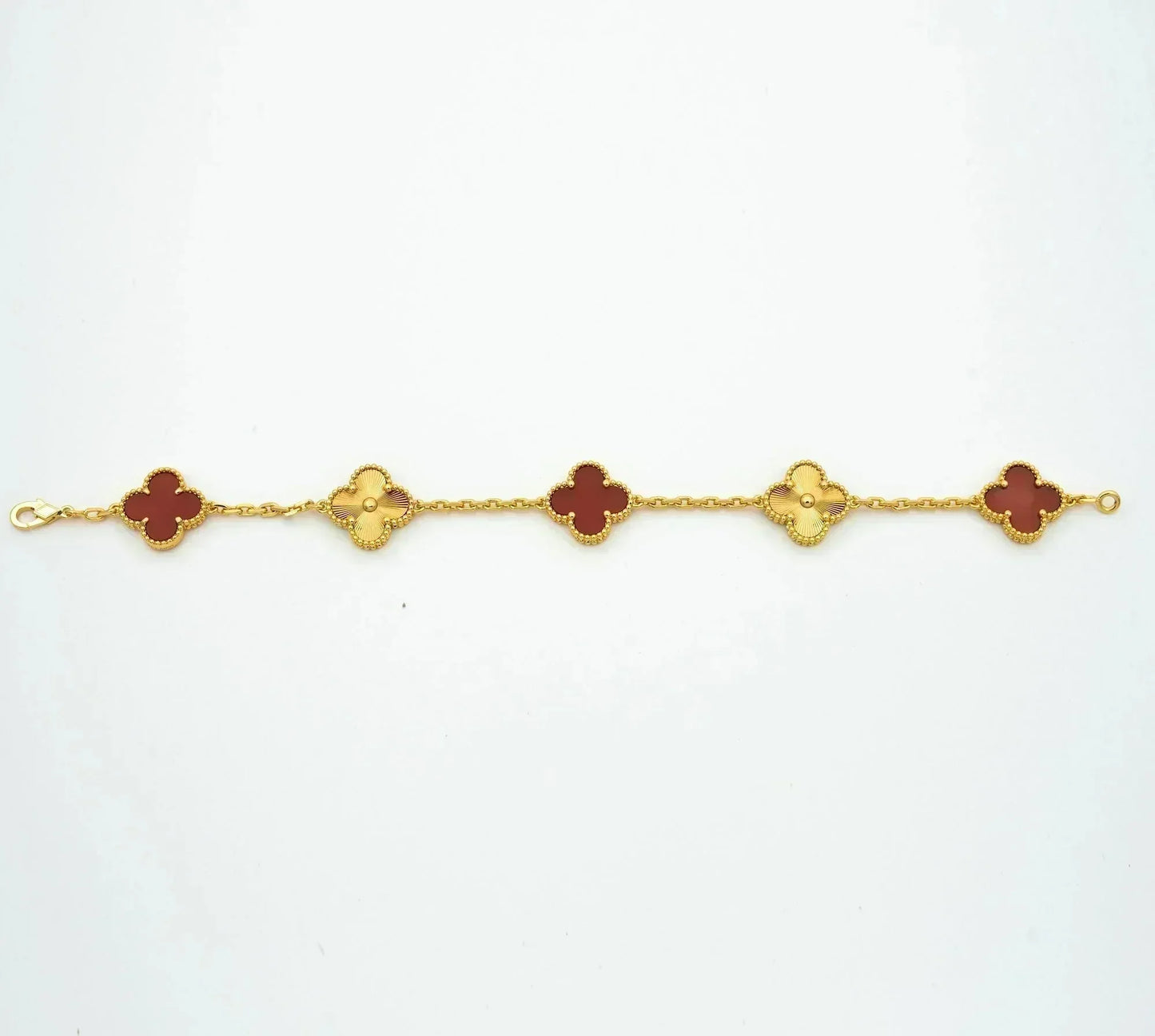 [Kismet Jewels ]CLOVER  5 MOTIFS CARNELIAN GOLD BRACELET
