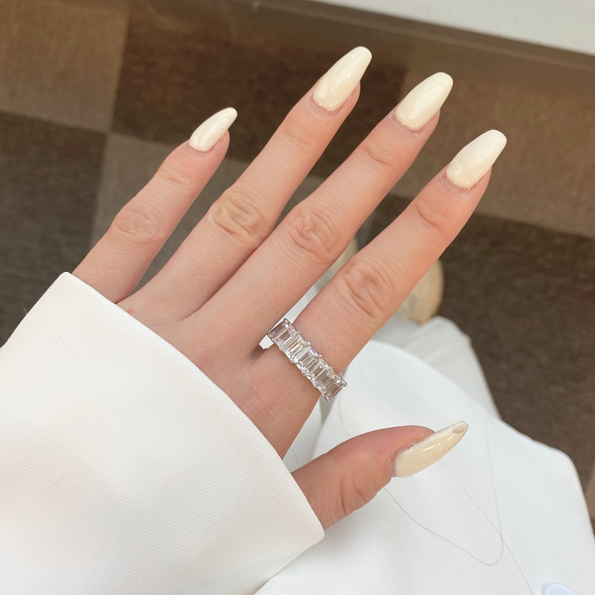 [Kismet Jewels ]0.75 Carat Elegant Emerald Cut Tennis Ring