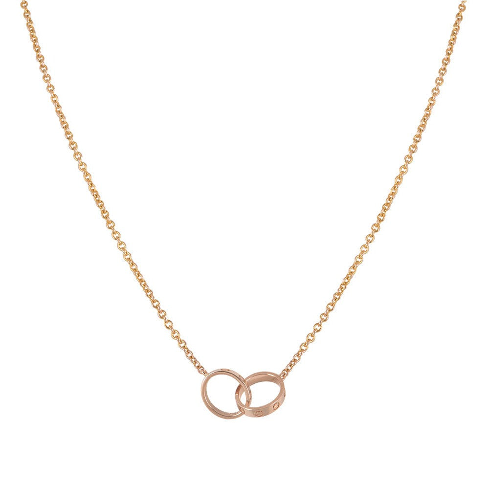 [Kismet Jewels ]LOVE NECKLACE DOUBLE RING PINK GOLD
