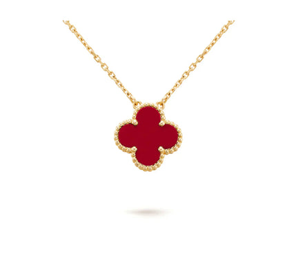 [Kismet Jewels ]CLOVER 15MM CARNELIAN SINGLE FLOWER NECKLACE