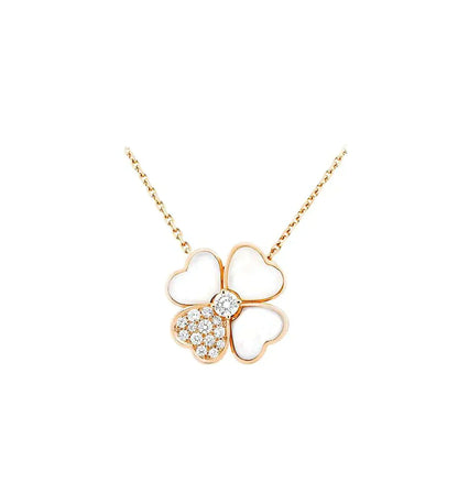 [Kismet Jewels ]CLOVER MOP DIAMOND ROSE GOLD NECKLACE