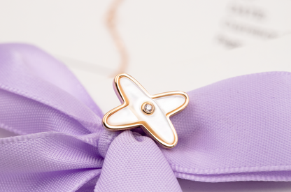 [Kismet Jewels ]JEUX DE WHITE MOP PINK GOLD DIAMOND EARRINGS