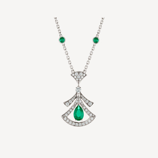 [Kismet Jewels ]DREAM NECKLACE MALACHITE DIAMOND SILVER