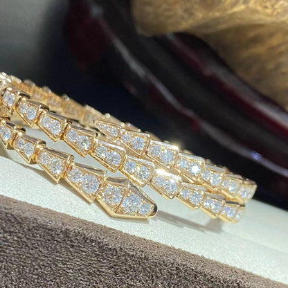 [Kismet Jewels ]SERPENTI BRACELET GOLD DIAMOND DOUBLE ROW