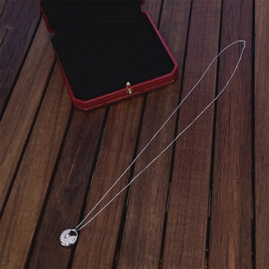 [Kismet Jewels ]AMULETTE SILVER FULL DIAMOND NECKLACE