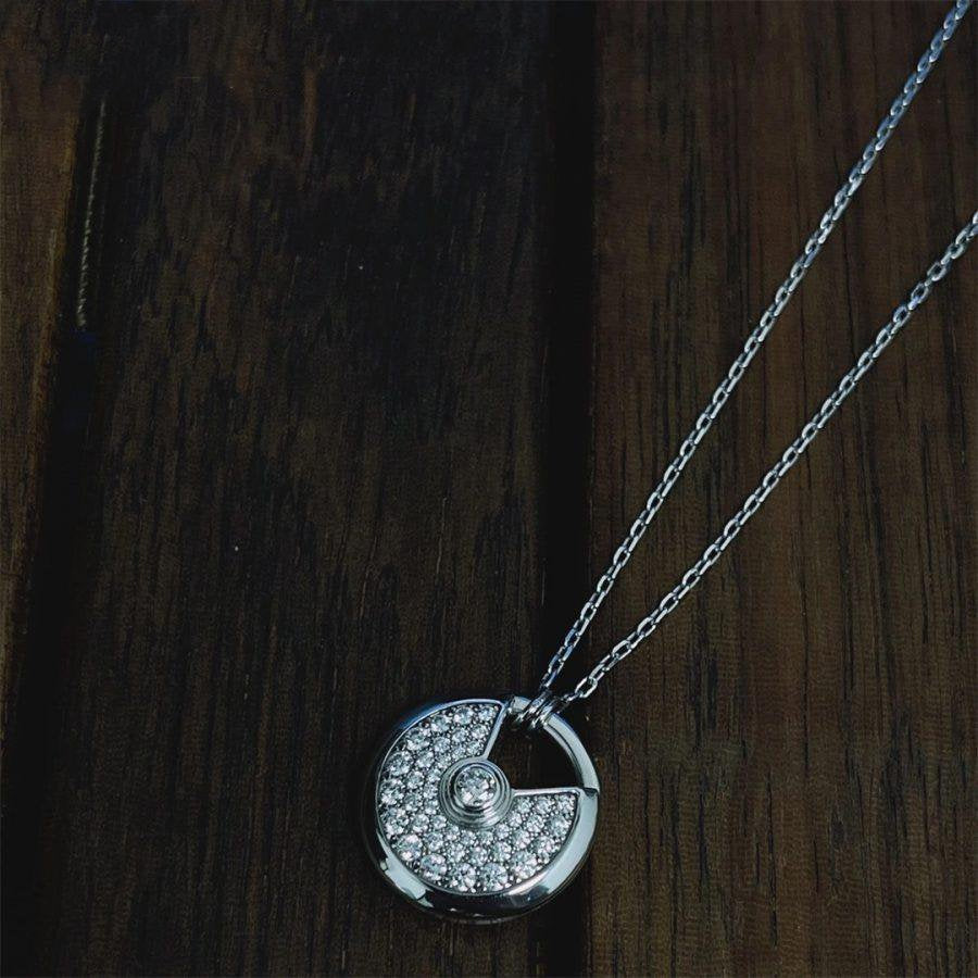 [Kismet Jewels ]AMULETTE SILVER FULL DIAMOND NECKLACE