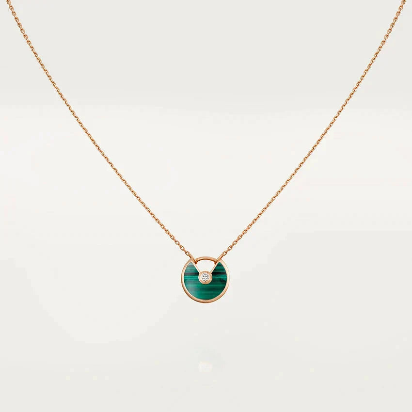[Kismet Jewels ]AMULETTE ROSE GOLD MALACHITE NECKLACE