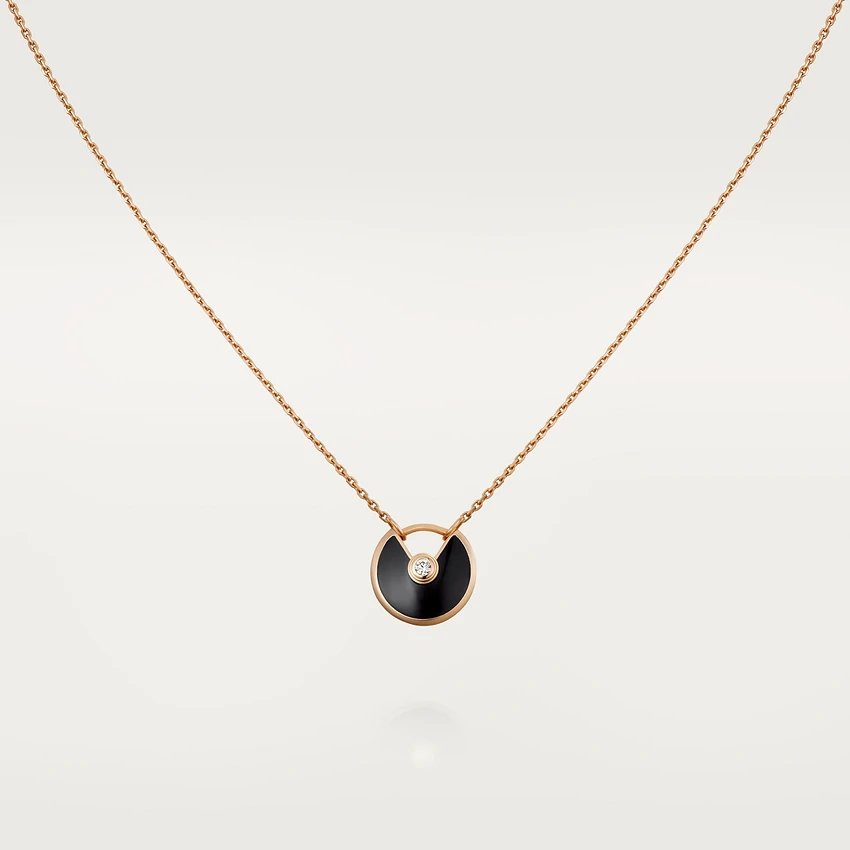 [Kismet Jewels ]AMULETTE ROSE GOLD ONYX NECKLACE