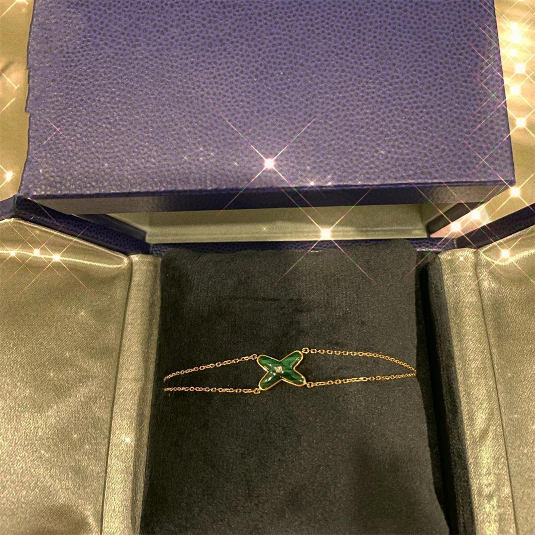[Kismet Jewels ]JEUX BRACELET MALACHITE PINK GOLD 1 DIAMOND