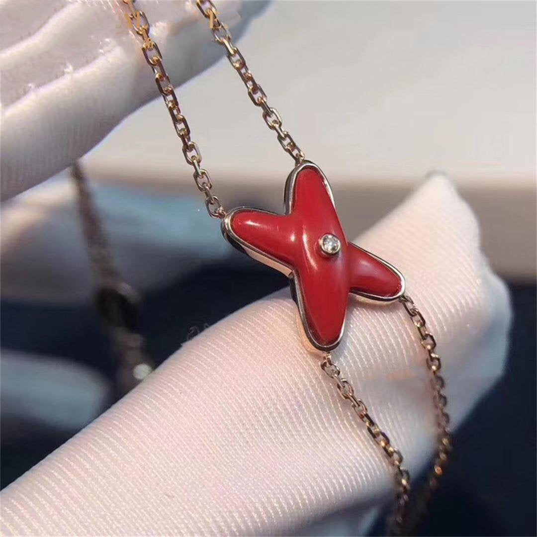 [Kismet Jewels ]JEUX BRACELET CARNELIAN PINK GOLD 1 DIAMOND