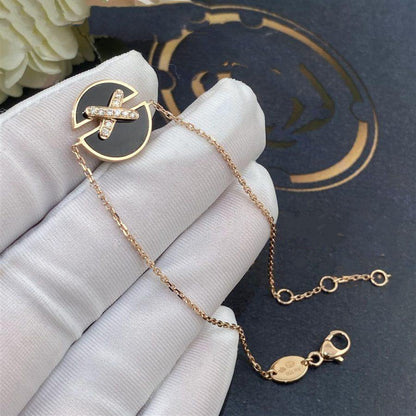 [Kismet Jewels ]JEUX DE BRACELET ONYX PINK GOLD DIAMOND