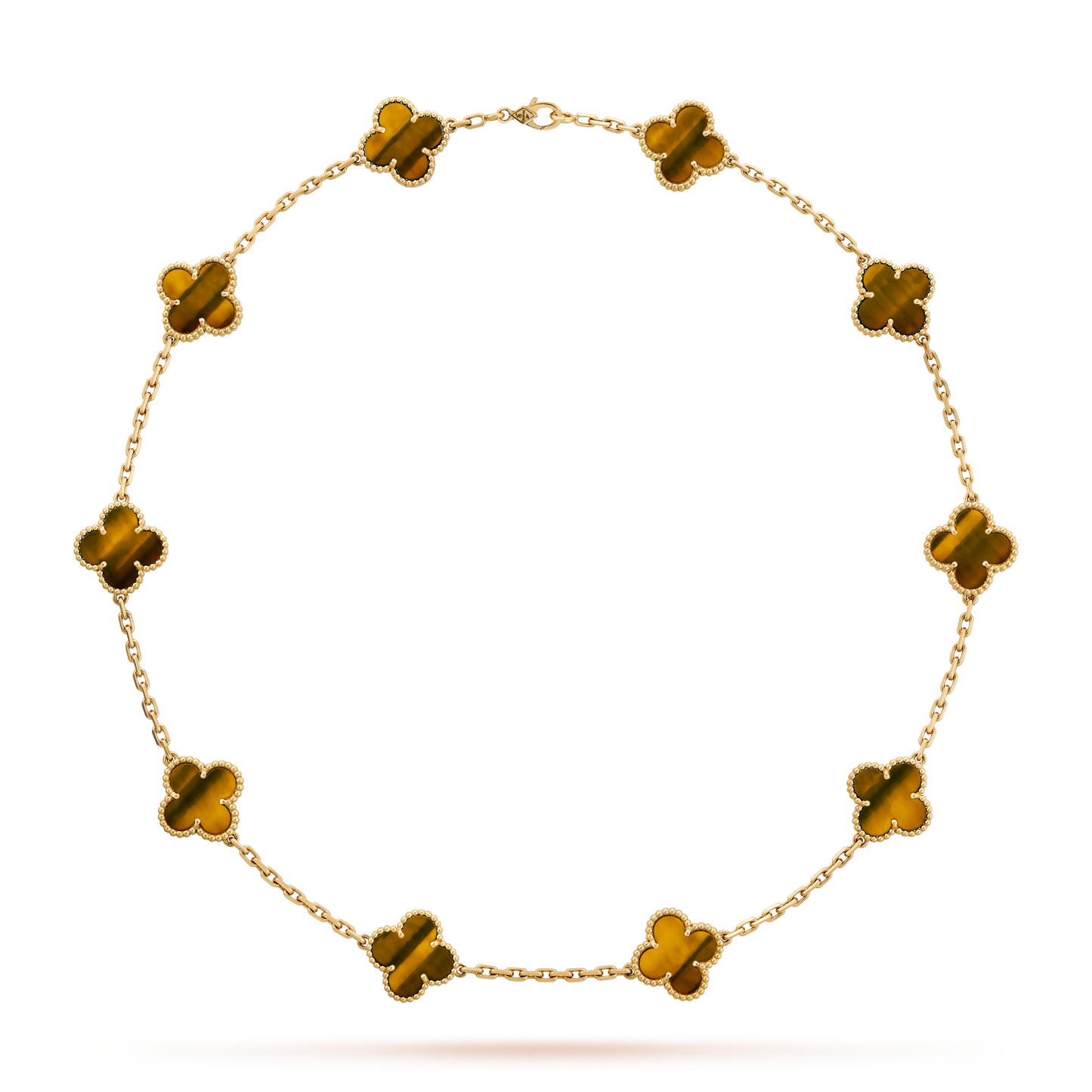 [Kismet Jewels ]CLOVER 10 MOTIFS TIGER EYE NECKLACE