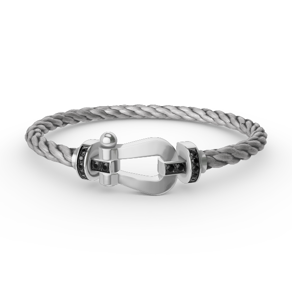 [Kismet Jewels ]FORCE LARGE HORSESHOE BLACK DIAMOND BRACELET SILVER
