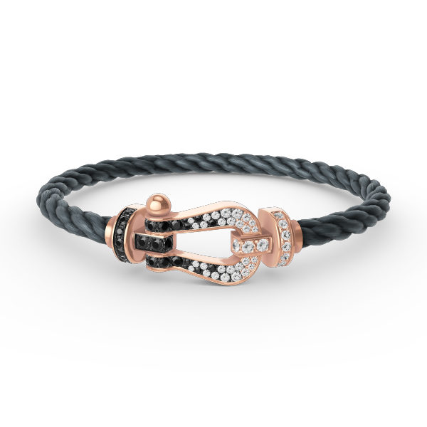 [Kismet Jewels ]FORCE LARGE HORSESHOE BLACK WHITE DIAMOND BRACELET ROSE GOLD