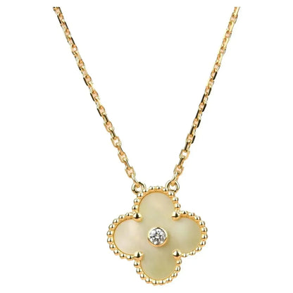 [Kismet Jewels ]CLOVER 15MM DIAMOND GOLD MOTHER OF PEARL NECKLACE
