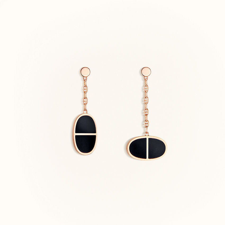 [Kismet Jewels ]CHAINE VERSO BLACK CERAMIC EARRINGS