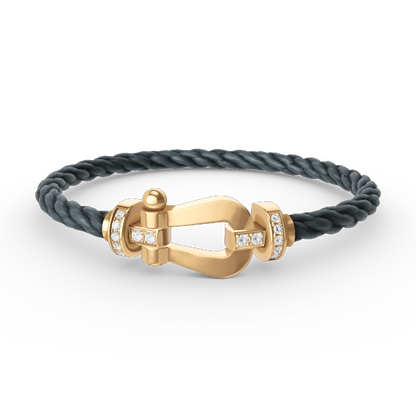 [Kismet Jewels ]FORCE LARGE HORSESHOE HALF DIAMOND BRACELET GOLD